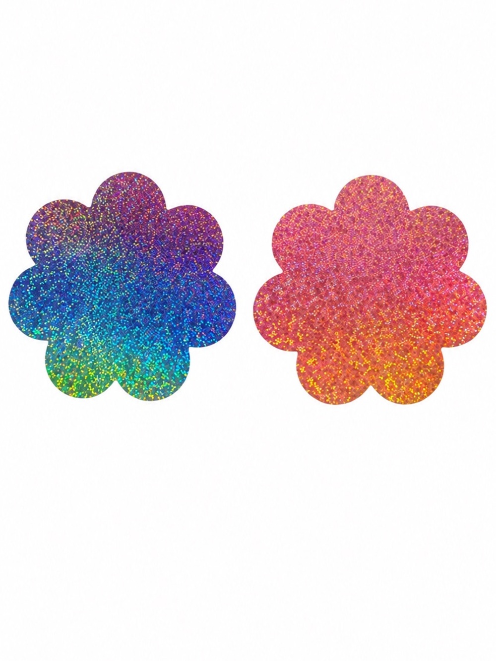 Rainbow Glitter Flower Nipple Covers Adhesive Pasties Festival Rave Wear